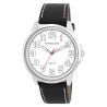 Montre Excellanc cadran blanc chiffres arabes bracelet cuir noir