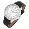 Montre Excellanc cadran blanc chiffres arabes bracelet cuir noir