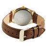 Montre bracelet cuir synthétique brun Homme Excellanc cadran doré