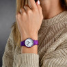 Montre Femme Excellanc bracelet métal violet bracelet extensible