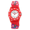 Montre Enfant QBos bracelet silicone rouge papillon