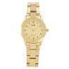 Montre Femme Q&Q bracelet acier inoxydable doré cadran doré 30 mm