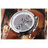 Montre bracelet cuir véritable brun inessa Raptor Femme
