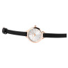 Montre Femme Excellanc bracelet cuir synthétique noir cadran argenté 32 mm
