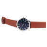 Montre Femme Excellanc bracelet cuir synthétique brun cadran bleu