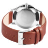 Montre Femme Excellanc bracelet cuir synthétique brun cadran bleu