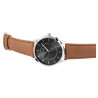 Montre Excellanc bracelet cuir synthétique brun Homme cadran gris 42 mm