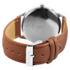 Montre Excellanc bracelet cuir synthétique brun Homme cadran gris 42 mm