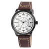Montre bracelet cuir véritable Homme Just Watch cadran argenté