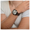 Montre bracelet cuir véritable Homme Just Watch cadran argenté