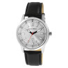 Montre Homme Alain Miller bracelet cuir synthétique noir cadran argenté 42 mm