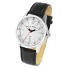 Montre Homme Alain Miller bracelet cuir synthétique noir cadran argenté 42 mm