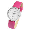 Montre Femme Excellanc bracelet cuir synthétique rose cadran argenté