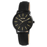 Montre bracelet cuir véritable noir sunny Femme Raptor