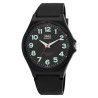 Montre Homme Q&Q bracelet silicone noir cadran noir chiffres verts