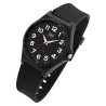 Montre Homme Q&Q bracelet silicone noir cadran noir chiffres verts