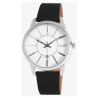 Montre Homme Just Watch bracelet cuir véritable noir cadran blanc 42 mm