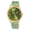 Montre Mixte QBos bracelet cuir synthétique vert cadran vert