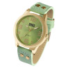 Montre Mixte QBos bracelet cuir synthétique vert cadran vert