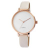 Montre bracelet cuir synthétique blanc Excellanc Femme cadran blanc