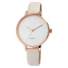 Montre bracelet cuir synthétique blanc Excellanc Femme cadran blanc