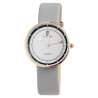 Montre bracelet cuir synthétique gris Excellanc Femme cadran blanc 34 mm