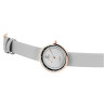 Montre bracelet cuir synthétique gris Excellanc Femme cadran blanc 34 mm