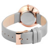 Montre bracelet cuir synthétique gris Excellanc Femme cadran blanc 34 mm