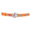 Montre Enfant Excellanc bracelet silicone orange cadran blanc