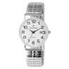 Montre Homme Classique bracelet extensible acier argenté cadran blanc dateur
