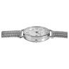 Montre Homme Classique bracelet extensible acier argenté cadran blanc dateur