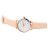 Montre bracelet cuir synthétique rose Excellanc Femme cadran blanc 38 mm