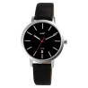 Montre Mixte Just Watch bracelet cuir véritable noir cadran noir