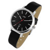 Montre Mixte Just Watch bracelet cuir véritable noir cadran noir