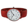 Montre bracelet métal rouge Femme Excellanc cadran blanc