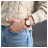 Montre bracelet métal rouge Femme Excellanc cadran blanc