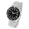 Montre Homme Alain Miller bracelet acier inoxydable argenté cadran noir