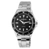 Montre Homme Alain Miller bracelet acier inoxydable argenté cadran noir
