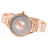 Montre Femme Excellanc bracelet métal or rose cadran pailleté 39 mm