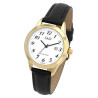 Montre Femme Q&Q bracelet cuir synthétique noir cadran blanc