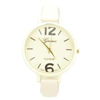 Montre femme cuir fin large cadran