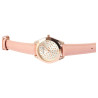 Montre bracelet cuir synthétique rose Femme Excellanc cadran argenté 36 mm