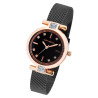 Montre Femme Just Watch bracelet maille milanaise noire boîtier doré rose