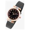 Montre Femme Just Watch bracelet maille milanaise noire boîtier doré rose
