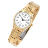 Montre bracelet acier inoxydable doré Femme Q&Q cadran blanc