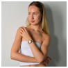 Montre bracelet acier inoxydable doré Femme Q&Q cadran blanc