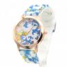 Montre silicone femme pas chère avec ornement floral