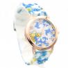 Montre silicone femme pas chère avec ornement floral