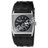 Montre Homme bracelet cuir véritable noir Raptor cadran noir