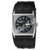 Montre Homme bracelet cuir véritable noir Raptor cadran noir